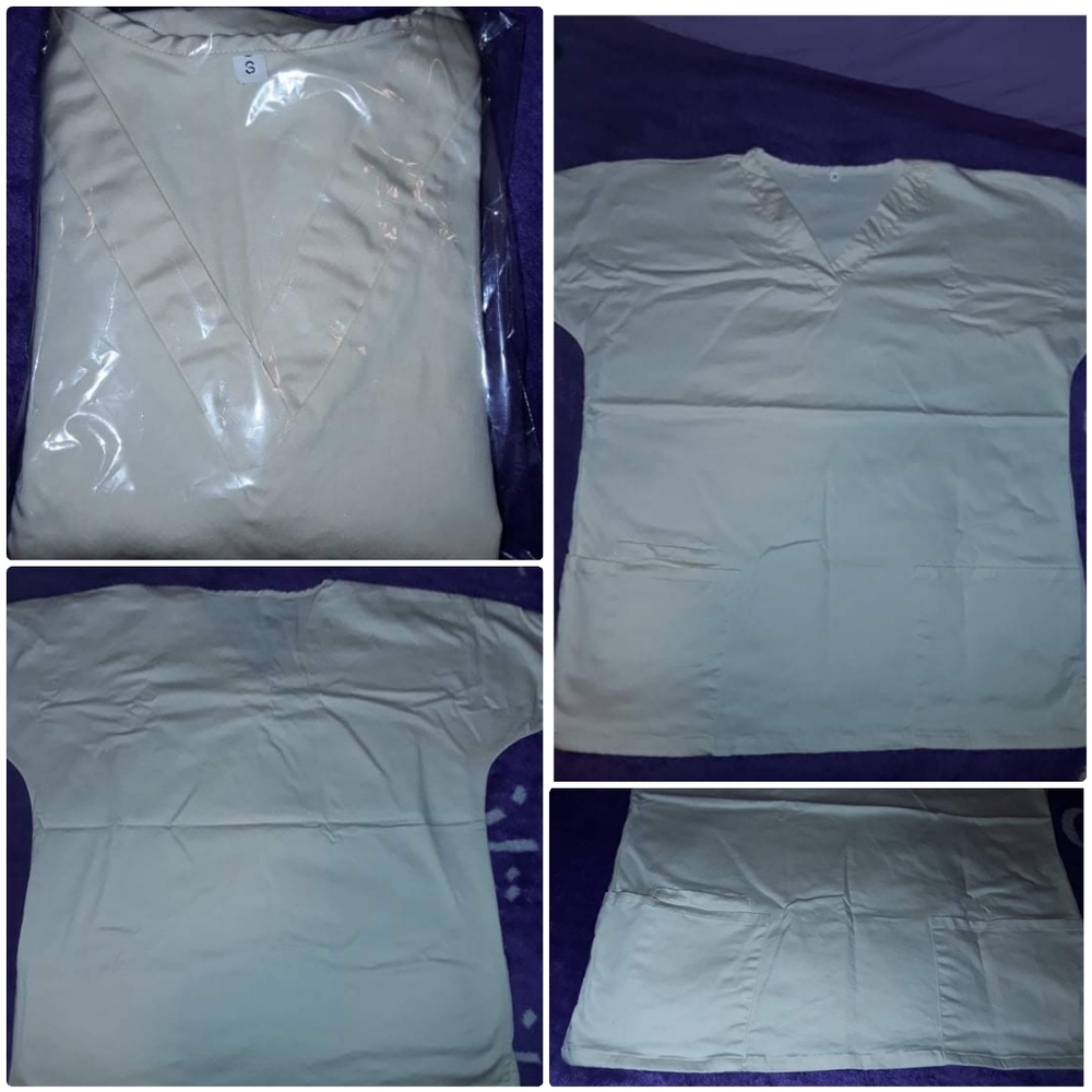 Cream Color Scrub Top Small